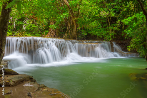 Beautiful Huay Mae Kamin Waterfall in Khuean Srinagarindra National Park  Kanchanaburi Province. Thailand