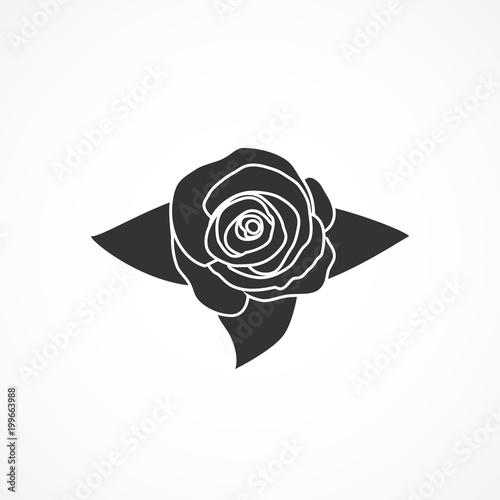 Vector image of rose icon.