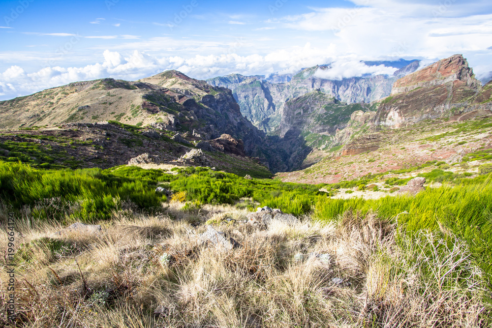 Naklejka premium Mountain landscape on Madeira, Portugal