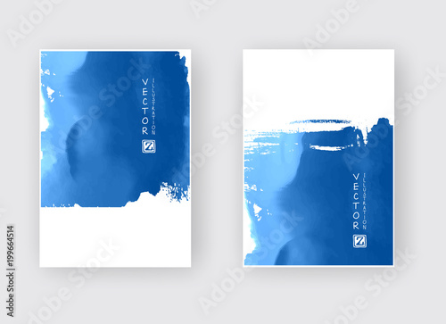 Elegant brochure template design ink brush element