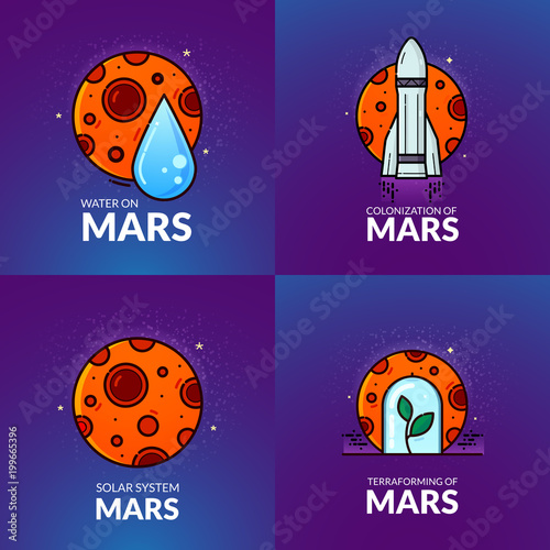 Planet Mars , vector illustration