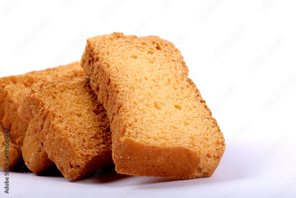 crispy rusk on white