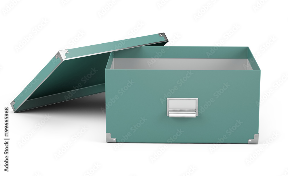 Open Storage box isolated on white background - 3d rendering Open Storage box isolated on white background - 3d rendering