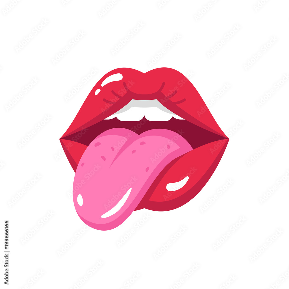 Beautiful painted female lips with emotions, tongue, mouth. Beautiful painted female lips with emotions, tongue, mouth.