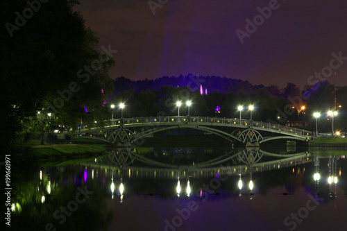 Night illumination at Tsaritsyno Park, Moscow