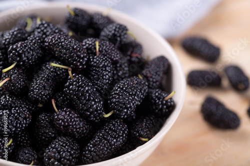 Closeup of fresh blackberries