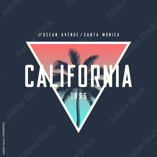 California Ocean Avenue t-shirt and apparel design with rough pa