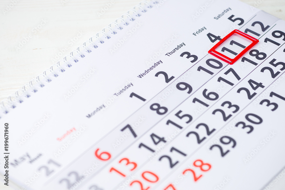 National Eat What You Want Day. 11 May mark on the calendar, close-up National Eat What You Want Day. 11 May mark on the calendar, close-up