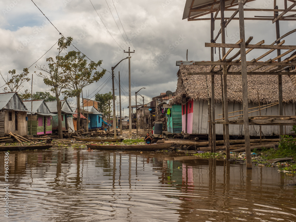 Floating houses in Belen, Iquitos