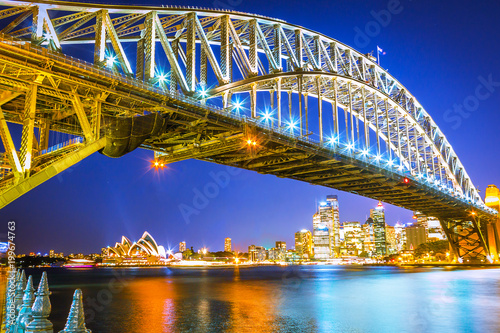 Fototapeta Noc widok schronienie most w Sydney Australia