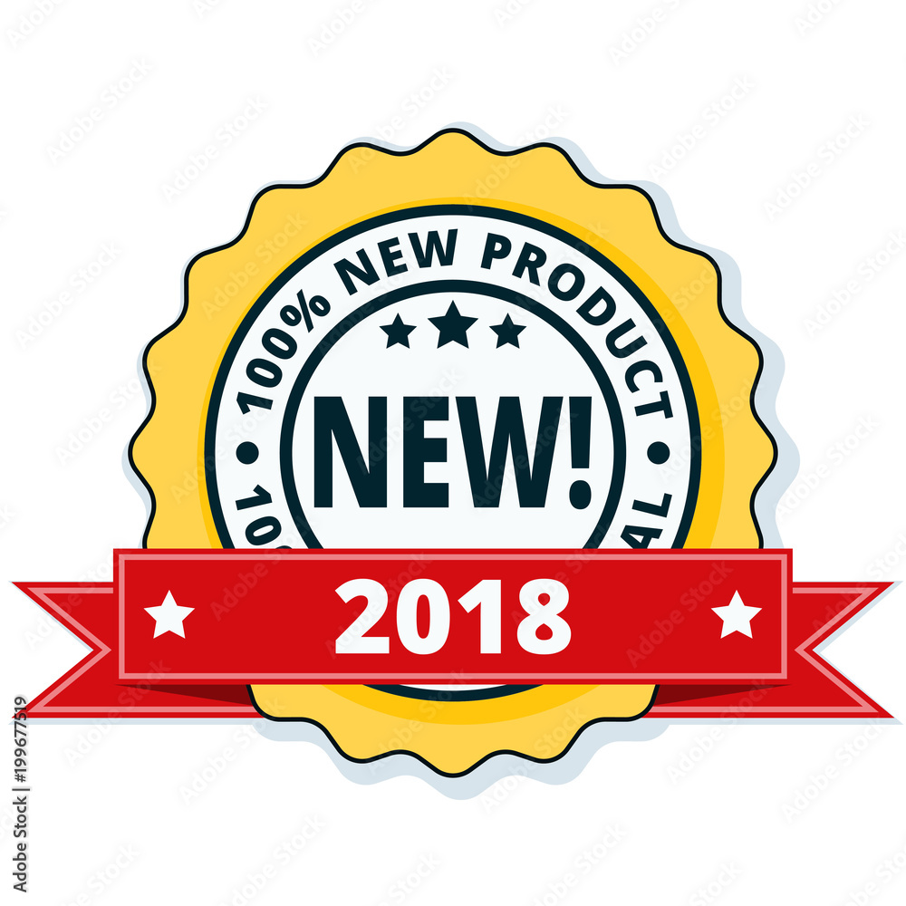 New Product 2018 label illustration New Product 2018 label illustration