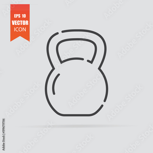 Weight icon in flat style isolated on grey background.