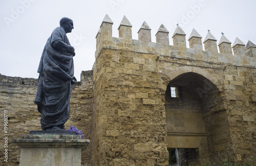 Statue of Seneca, one of the main gate of Cordoba Old Town photo