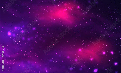 Cosmic galaxy background with nebula, stardust and bright shining stars. Brochures, posters, or banner design.