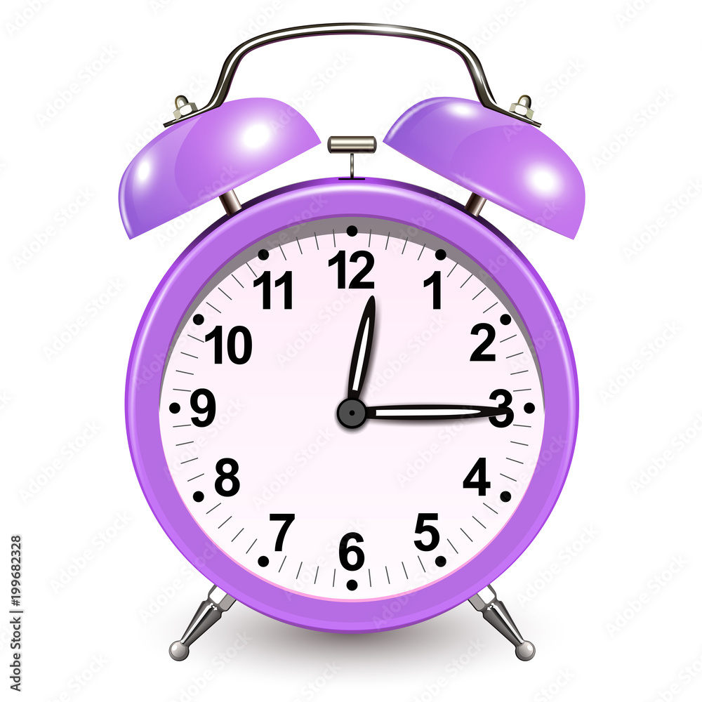 Alarm clock purple, vector icon design. Stock Vector Adobe Stock