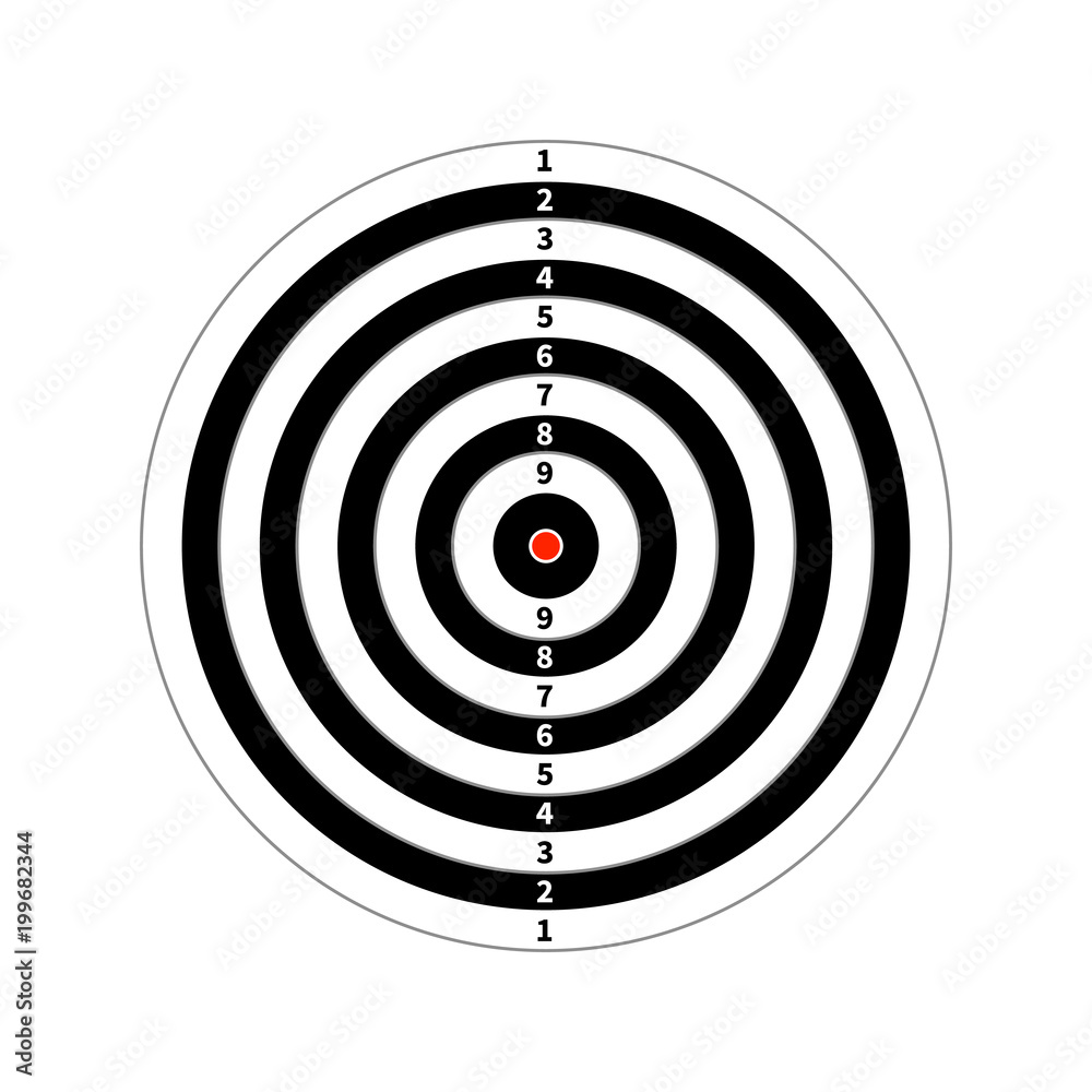 Score target for shooting practice on white Score target for shooting practice on white