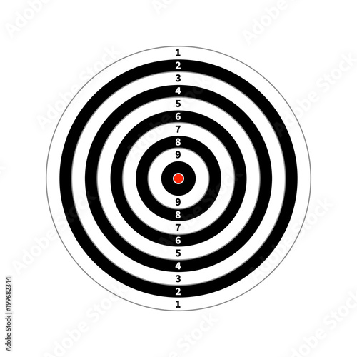 Score target for shooting practice on white