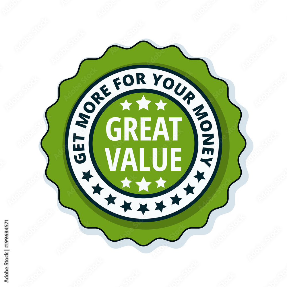 Great Value label illustration Great Value label illustration