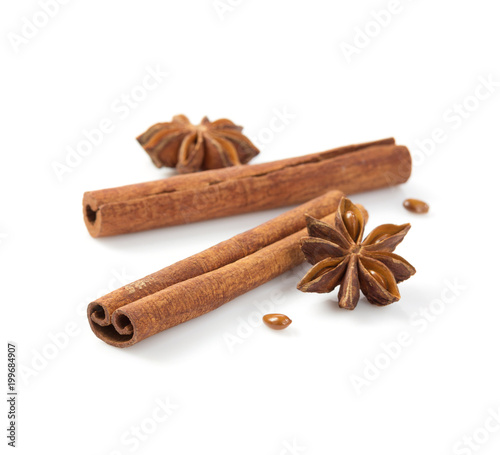 spices on white background
