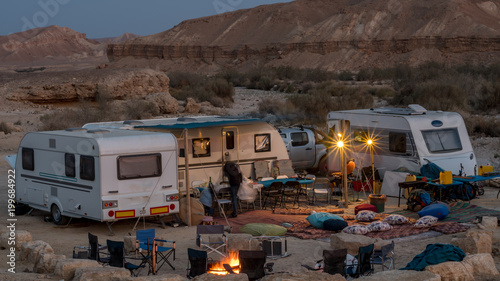 Caravan/ RV camping vacation in Mitzpe Ramon, Israel photo