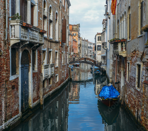 Colourful and relaxing canal in Venice, Veneto, Italy. © Alexandre Rotenberg
