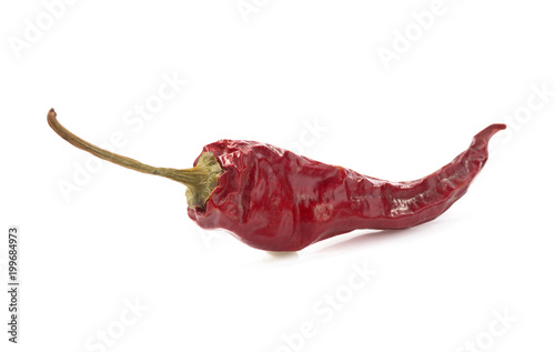 dried pepper chili on white background