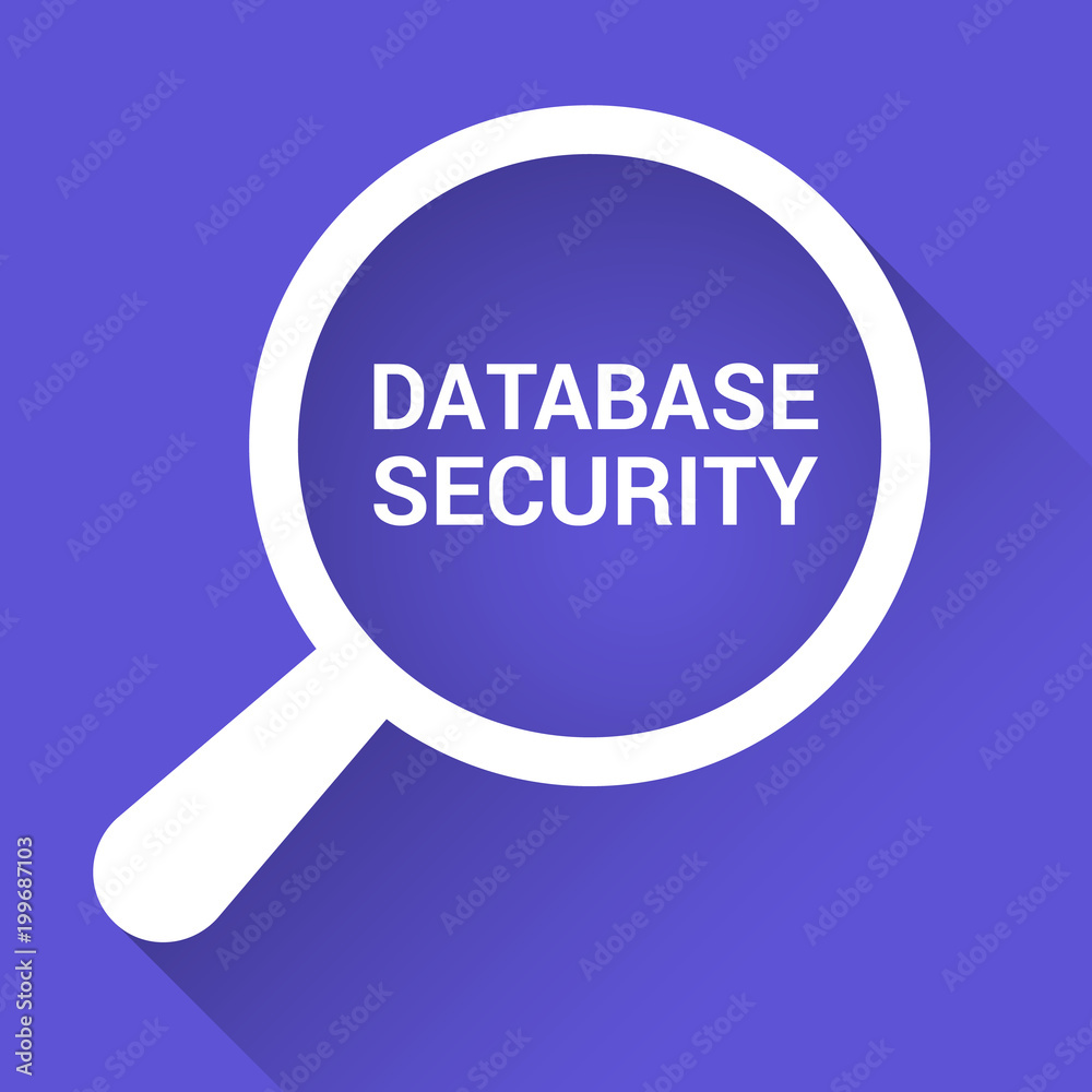 Privacy Concept: Magnifying Optical Glass With Words Database Security Privacy Concept: Magnifying Optical Glass With Words Database Security
