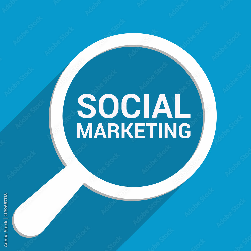 Marketing Concept: Magnifying Optical Glass With Words Social Marketing Marketing Concept: Magnifying Optical Glass With Words Social Marketing