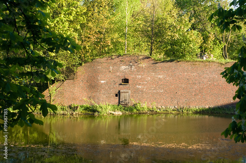 View of the right side of the Haberberg Ravelin and a protective moat, Kaliningrad, Russian Federation photo