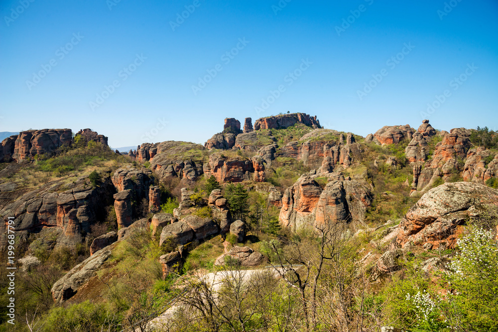 The rocks of Belogradchik (Bulgaria) - red color rock sculptures part of UNESCO World Heritage
