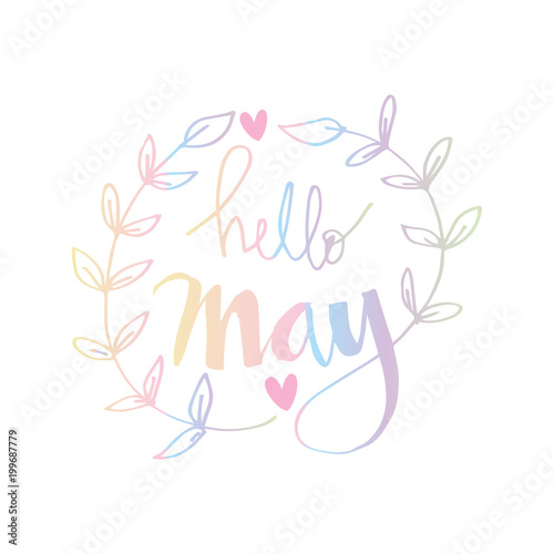 Hello May Hand Lettering Inscription
