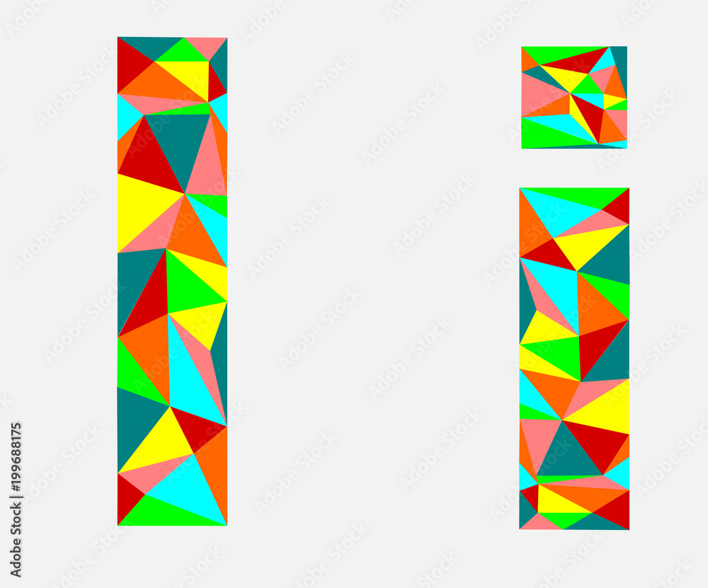 Letter I ,low poly alphabet,geometric style.Abstract vector. Letter I ,low poly alphabet,geometric style.Abstract vector.