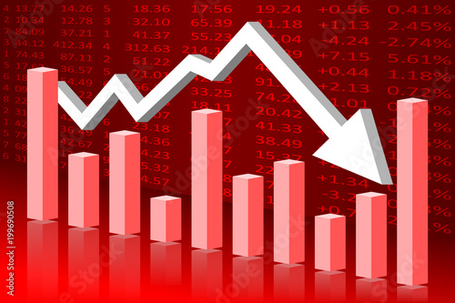 Bourse Histogramme Flèche Rouge