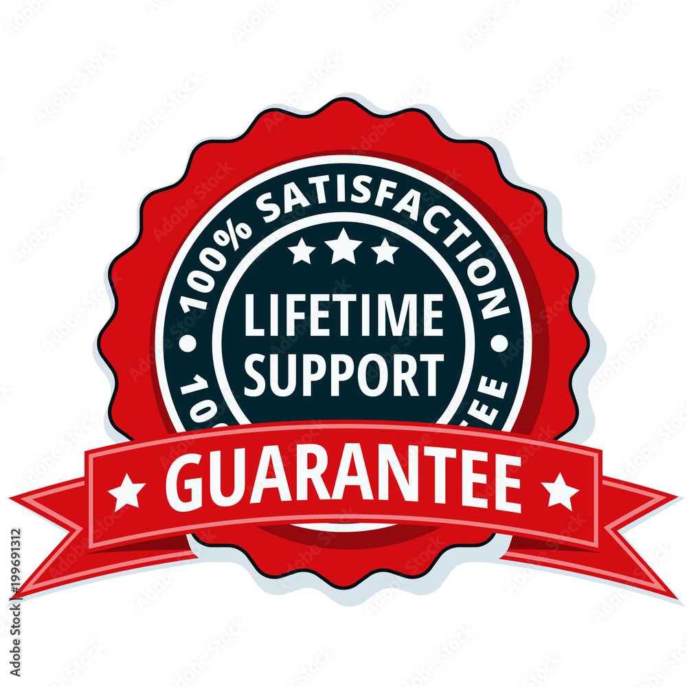 Obraz premium Lifetime Support guarantee label illustration