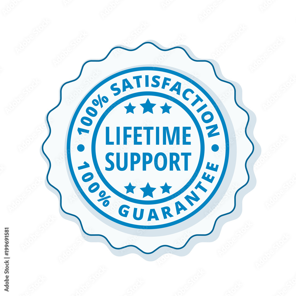 Lifetime Support guarantee label illustration
