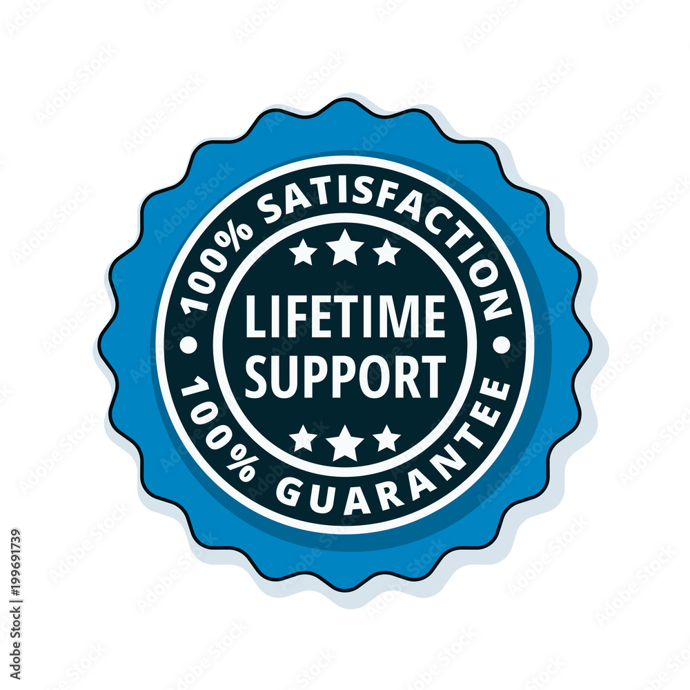 Lifetime Support guarantee label illustration