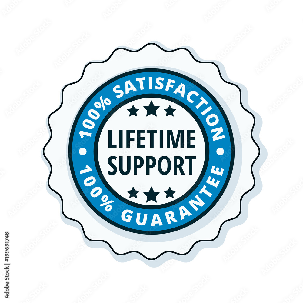 Obraz premium Lifetime Support guarantee label illustration