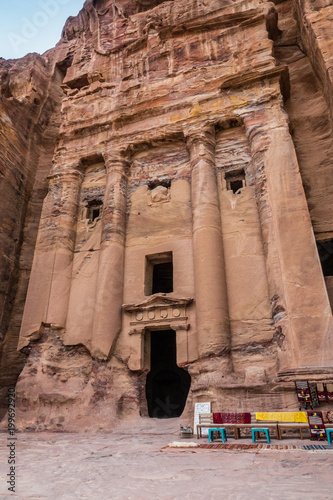 Mortuary temple carved in stone in Petra