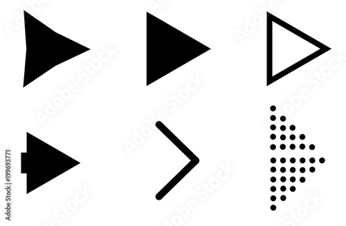 set black arrow icons on white background. black arrow sign. flat style. arrow icons symbol.