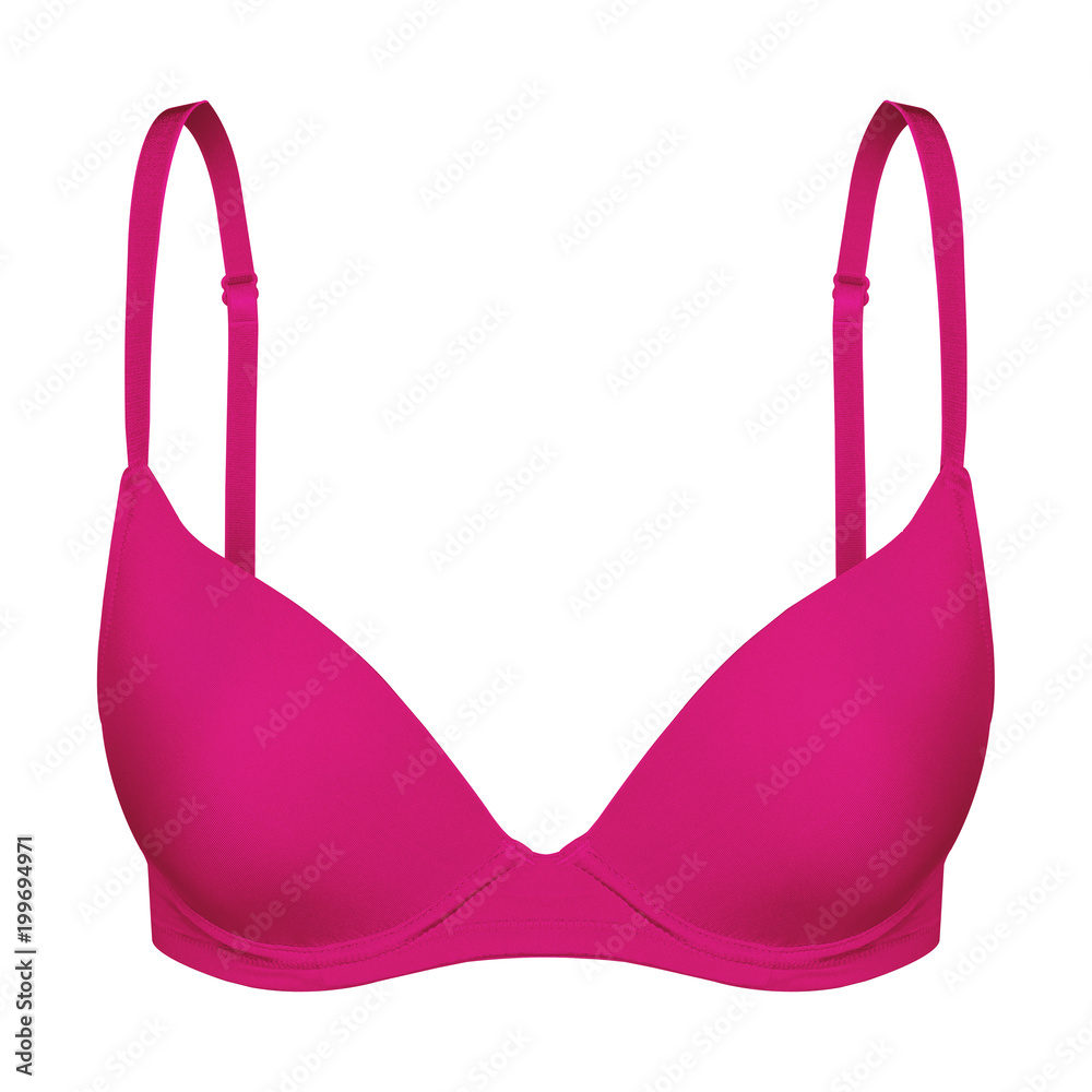 Hot pink bra s lingerie invisible mannequin effect isolated Stock Photo