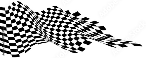 Checkered flag wave flying on white design sport race championship business success background vector illustration.