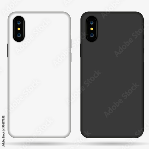 Smartphone case mockup template illustration (white/black)