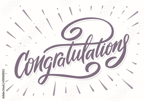Congratulations card. Hand lettering