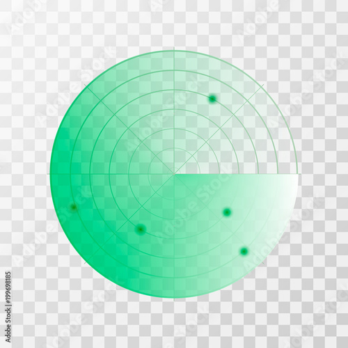 Radar screen icon. Vector illustration isolated on white background