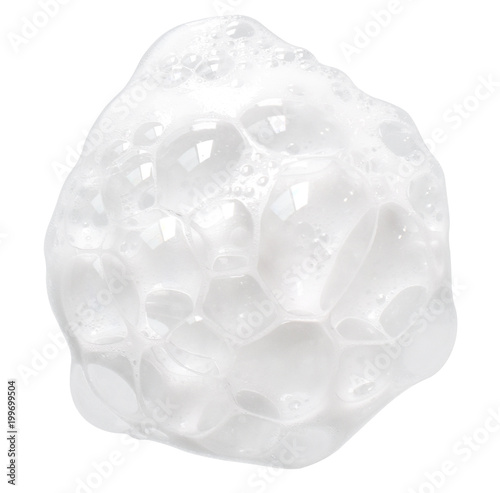 white foam bubbles texture isolated on white