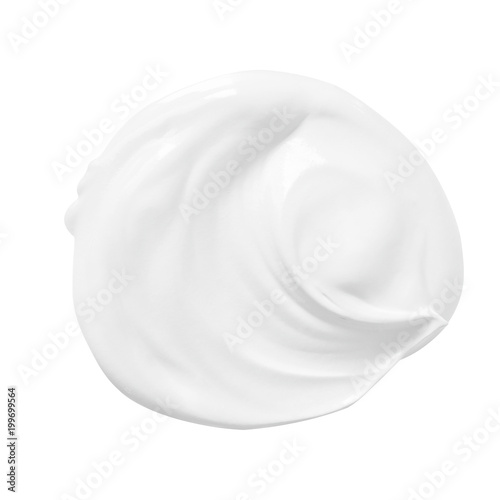 Skincare cream for face smooth texture or yogurt isolated on white background