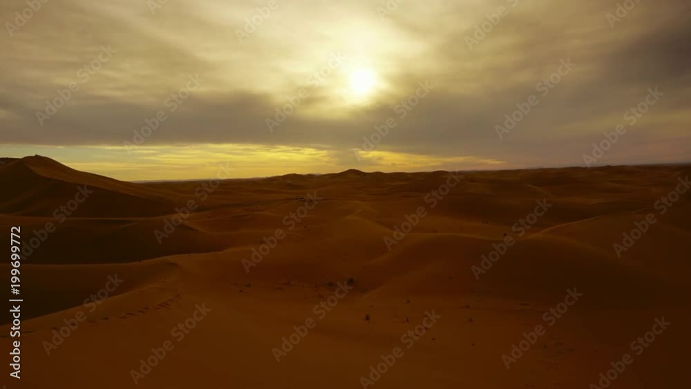 Beatiful landscape in Sahara desert at sunset, zoom in timelapse 4k Beatiful landscape in Sahara desert at sunset, zoom in timelapse 4k