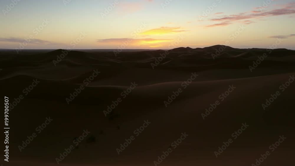 Beatiful landscape in Sahara desert at sunrise, zoom out timelapse 4k Beatiful landscape in Sahara desert at sunrise, zoom out timelapse 4k