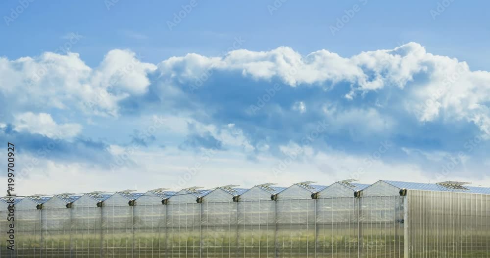 Timelapse of Big Clouds Moving Ower Greenhouse. Timelapse of Big Clouds Moving Ower Greenhouse.