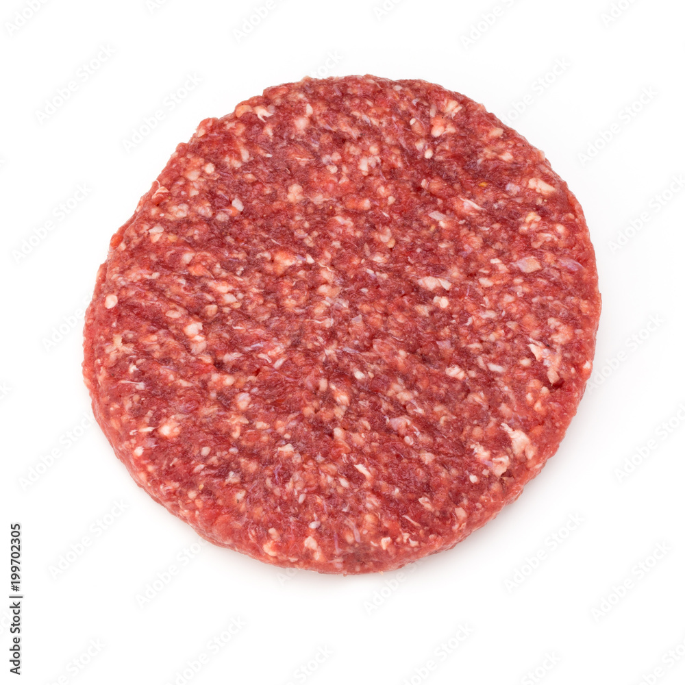 Raw fresh hamburger meat isolated on white. Raw fresh hamburger meat isolated on white.